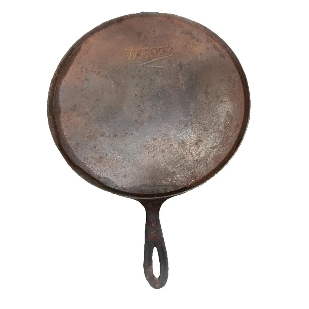 Vtg Wapak #8 Cast Iron Skillet Heat Ring With Logo Antique Pan USA